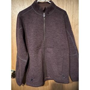 Kuhl Pullover Mens Size Sm Wine ThermoKore Wool Blend FullZip Mock Neck Outdoors